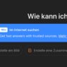 Screenshot der neuen Funktion ‘Im Internet suchen’ bei ChatGPT. Die Funktion wird mit einem blauen Hinweis hervorgehoben und ermöglicht schnelle Antworten aus vertrauenswürdigen Quellen.